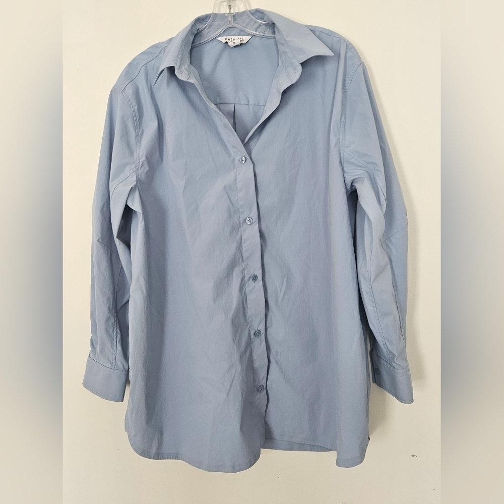 Athleta Light Blue Button Down Shirt
